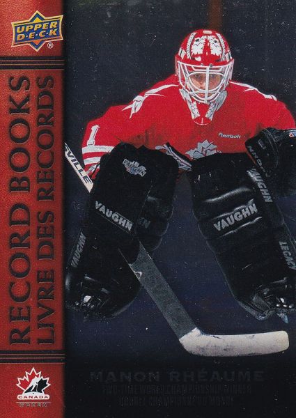 insert karta MANON RHEAUME 22-23 Tim Hortons Legends Record Books číslo RB-14